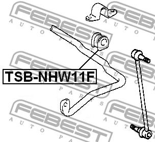 Втулка стабилизатора переднего FEBEST TSBNHW11F