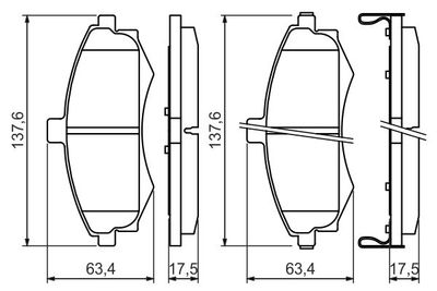 Комплект колодок для дискового тормоза BOSCH 0986424810