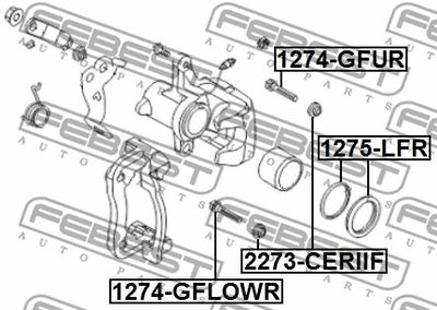 Ремкомплект суппорта заднего FEBEST 1275LFR