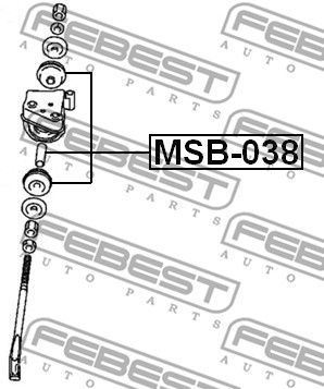 Сайлентблок реактивной тяги FEBEST MSB038