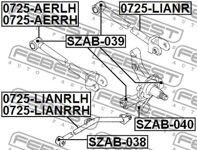 Сайлентблок цапфы задней FEBEST SZAB039