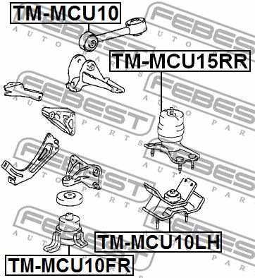 Подушка двигателя левая FEBEST TMMCU10LH