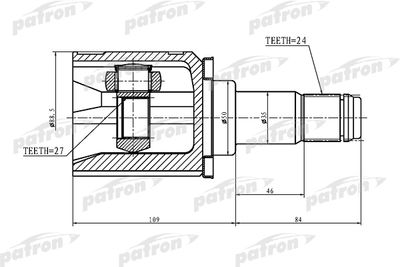 ШРУС внутренний левый PATRON PCV1427