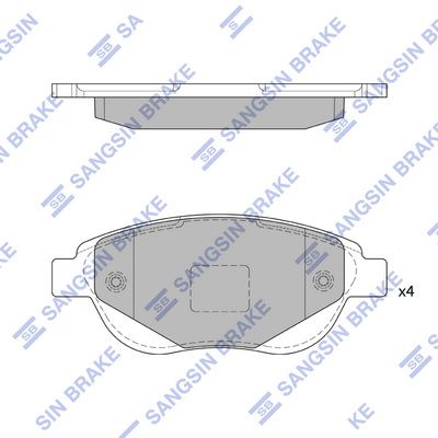 Колодки тормозные передние SANGSIN SP1826