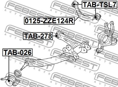 Сайлентблок заднего рычага FEBEST TAB278