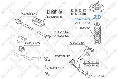 Подшипник опоры амортизатора STELLOX 2674008SX