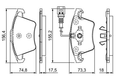 Колодки тормозные дисковые передние BOSCH 0986494203
