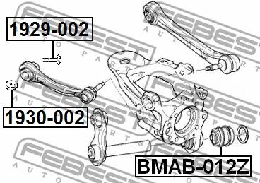 Сайлентблок задней цапфы плавающий FEBEST BMAB012Z