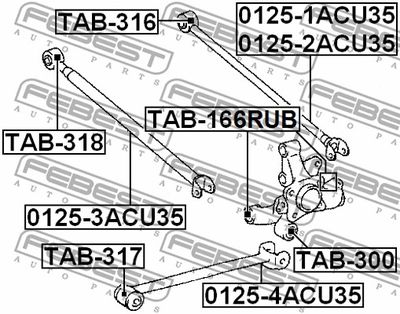 Сайлентблок цапфы задней FEBEST TAB166RUB