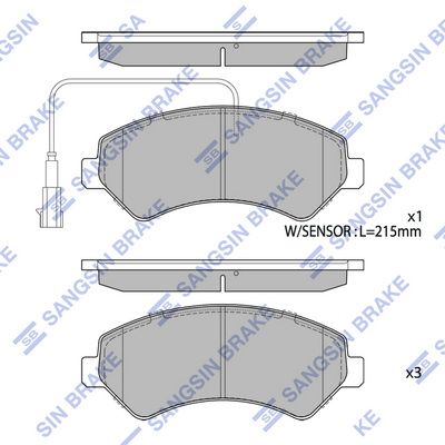 Колодки тормозные передние SANGSIN SP1716A