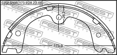 Колодки тормозные задние барабанные FEBEST 0202S50R
