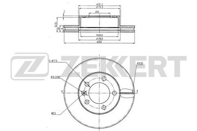 Диск тормозной передний Zekkert BS5872