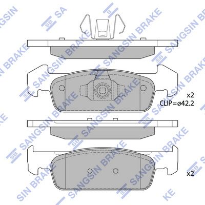 Колодки тормозные передние SANGSIN SP1786