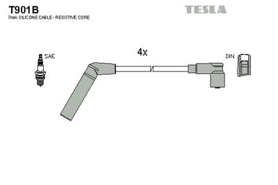 Провода зажигания TESLA T901B