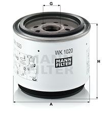 Фильтр топливный MANN-FILTER WK1020X
