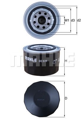 Фильтр масляный MAHLE OC570
