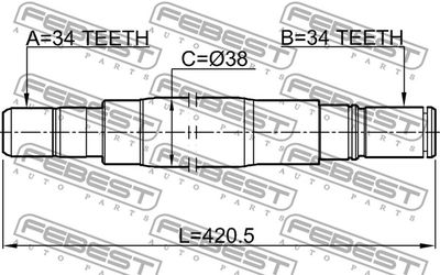 Полуось правая FEBEST 1812MOKRH