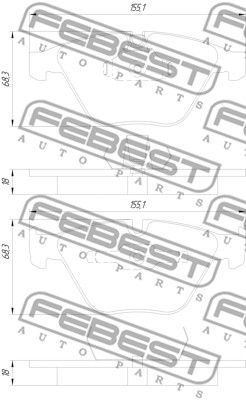 Колодки тормозные дисковые FEBEST 1901E90F