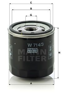 Фильтр масляный MANN-FILTER W7143