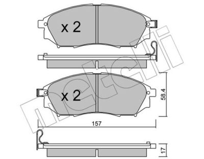 Колодки тормозные дисковые передние METELLI 2208190