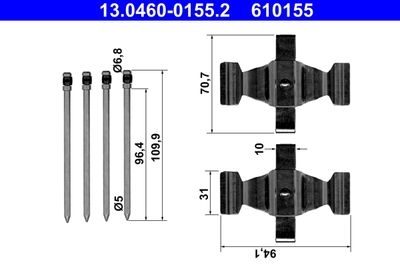 Комплект монтажный тормозных колодок MasterKit 77AA046