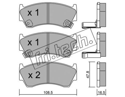 Комплект колодок для дискового тормоза TRUSTING 2860