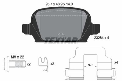 Колодки тормозные дисковые задние TEXTAR 2328404