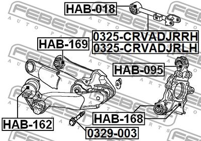 Тяга задняя поперечная левая регулируемая FEBEST 0325CRVADJRLH
