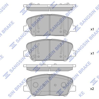 Колодки тормозные передние SANGSIN SP1403