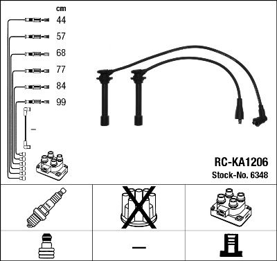 Комплект проводов высоковольтных NGK 6348