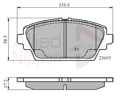 Колодки тормозные дисковые передние ALLIED NIPPON ADB0802