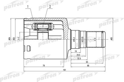 ШРУС внутренний левый PATRON PCV1492