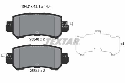 Колодки тормозные задние TEXTAR 2554001
