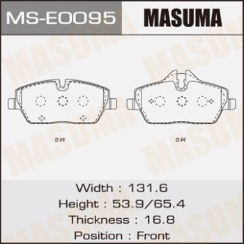 Колодки тормозные дисковые Masuma MSE0095