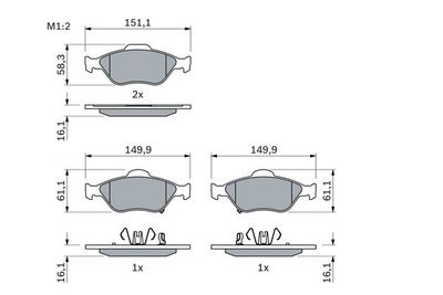 Колодки тормозные дисковые передние BOSCH 0986494101