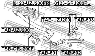 Тяга стабилизатора переднего левая FEBEST 0123GRJ200FL