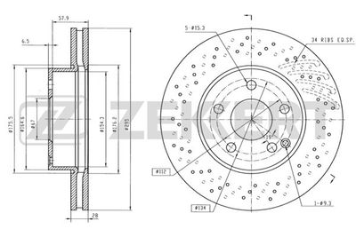 Диск тормозной передний Zekkert BS5625