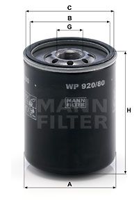 Фильтр масляный MANN-FILTER WP92080