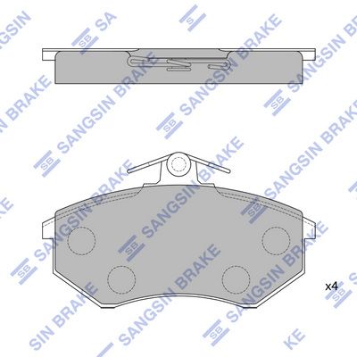 Колодки тормозные передние SANGSIN SP1043