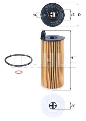 Фильтр масляный MAHLE OX8132D
