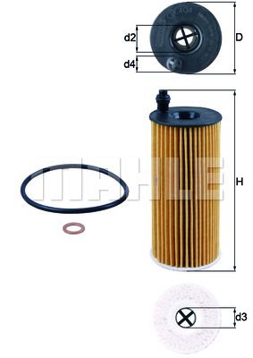 Фильтр масляный MAHLE OX404D