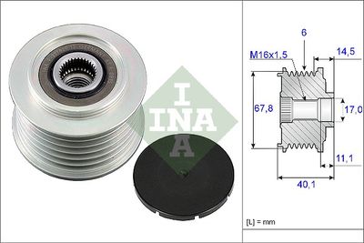 Шкив обгонный генератора INA 535005210