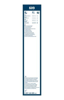 Комплект щеток стеклоочистителя BOSCH 3397118309