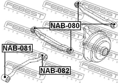 Сайлентблок заднего продольного рычага FEBEST NAB082