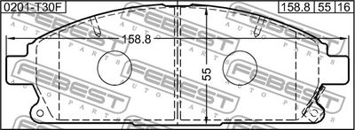 Колодки тормозные передние FEBEST 0201T30F