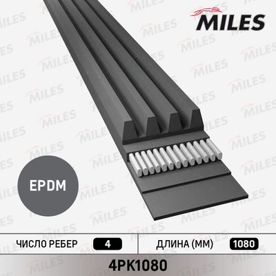 Ремень поликлиновой Miles 4PK1080