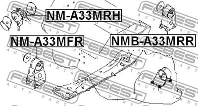 Сайлентблок задней подушки двигателя FEBEST NMBA33MRR