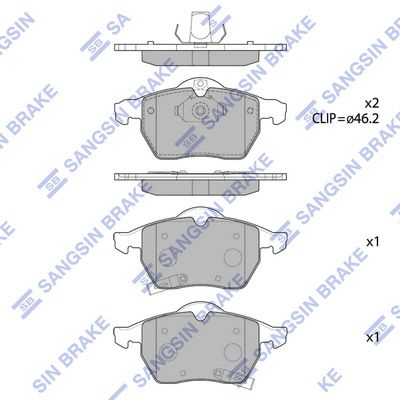 Колодки тормозные дисковые SANGSIN SP1757