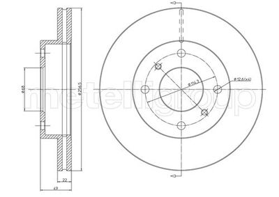 Диск тормозной METELLI 230249C