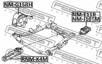 Подушка двигателя правая FEBEST NMG15RH